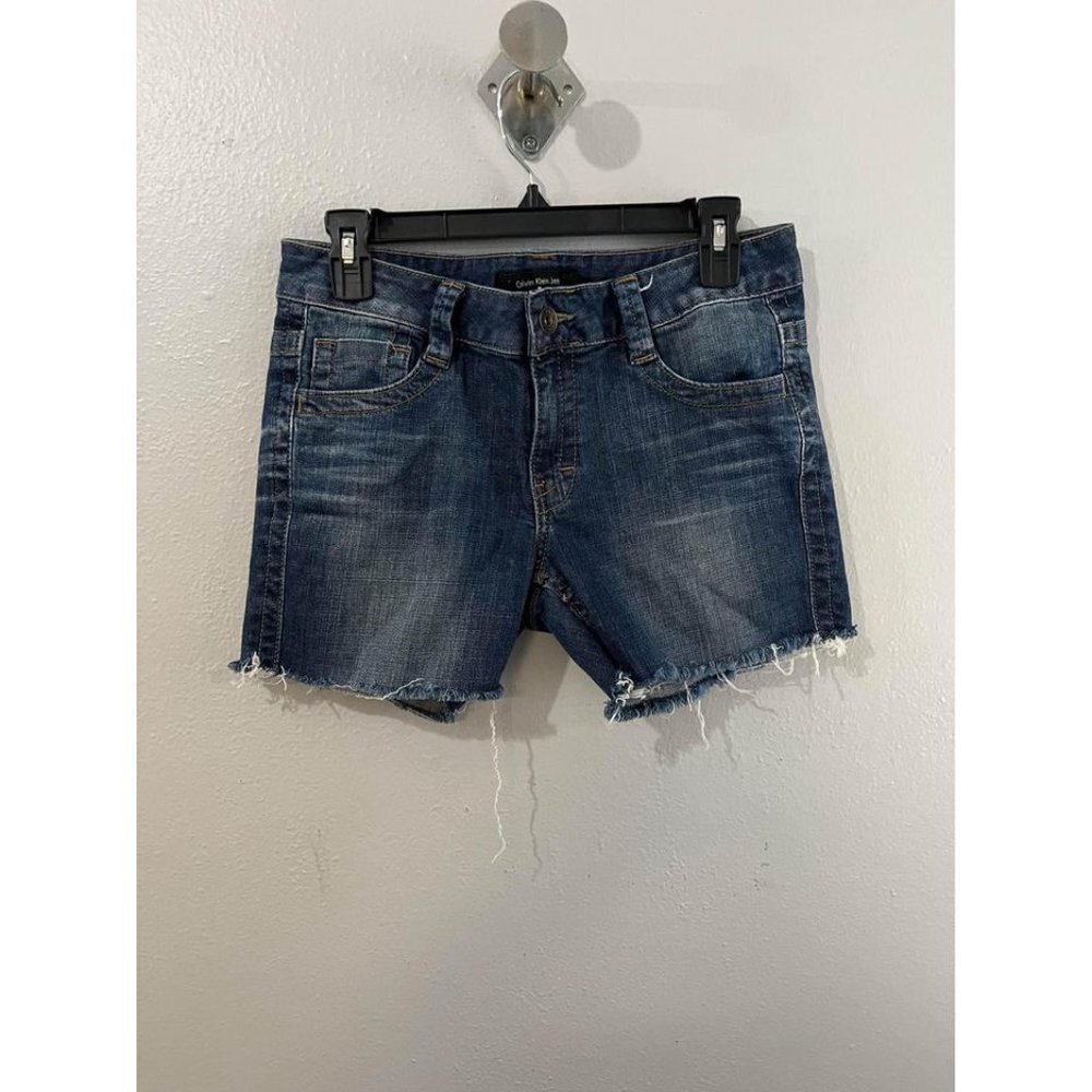 Calvin klein Jean Shorts Distressed Look Size 8 Raw Hem